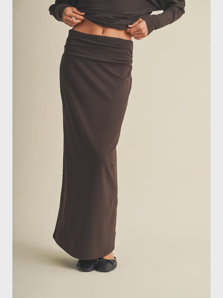 Ruched waistbands Jersy knit skirt