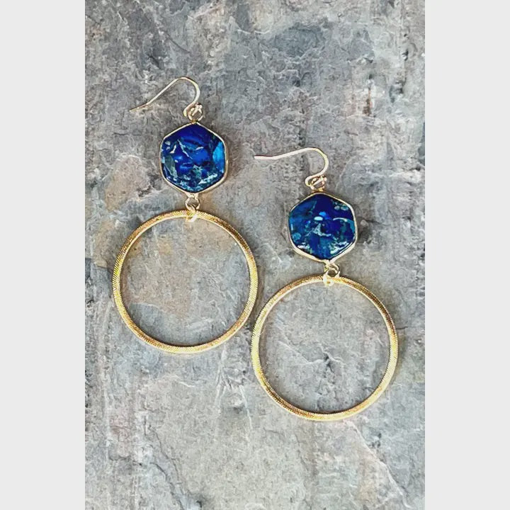 Janet Hoop Earrings Blue