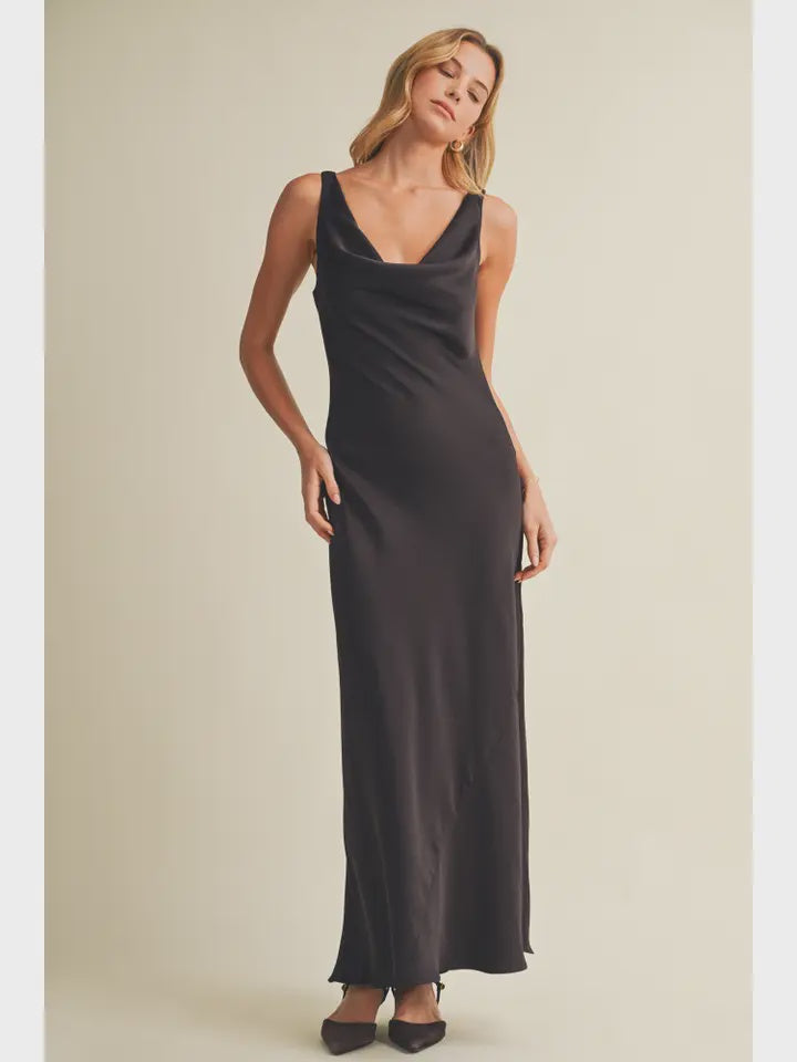 Cowl Neck Bias cut maxi dress