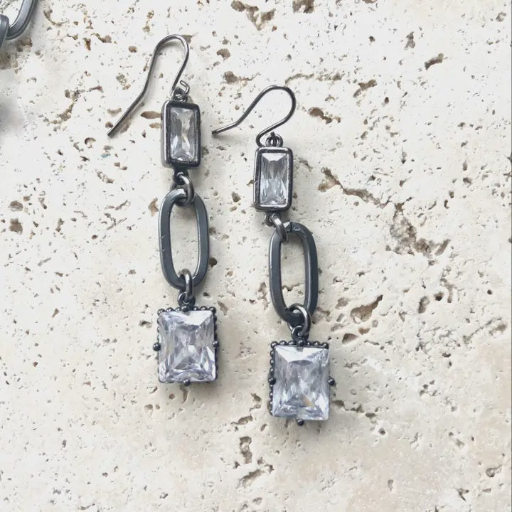 Gunmetal drop earring