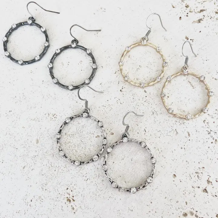 Crystal Edgy hoop earring