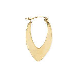 Classic Gold Pointed Flat Hoop Earrings
