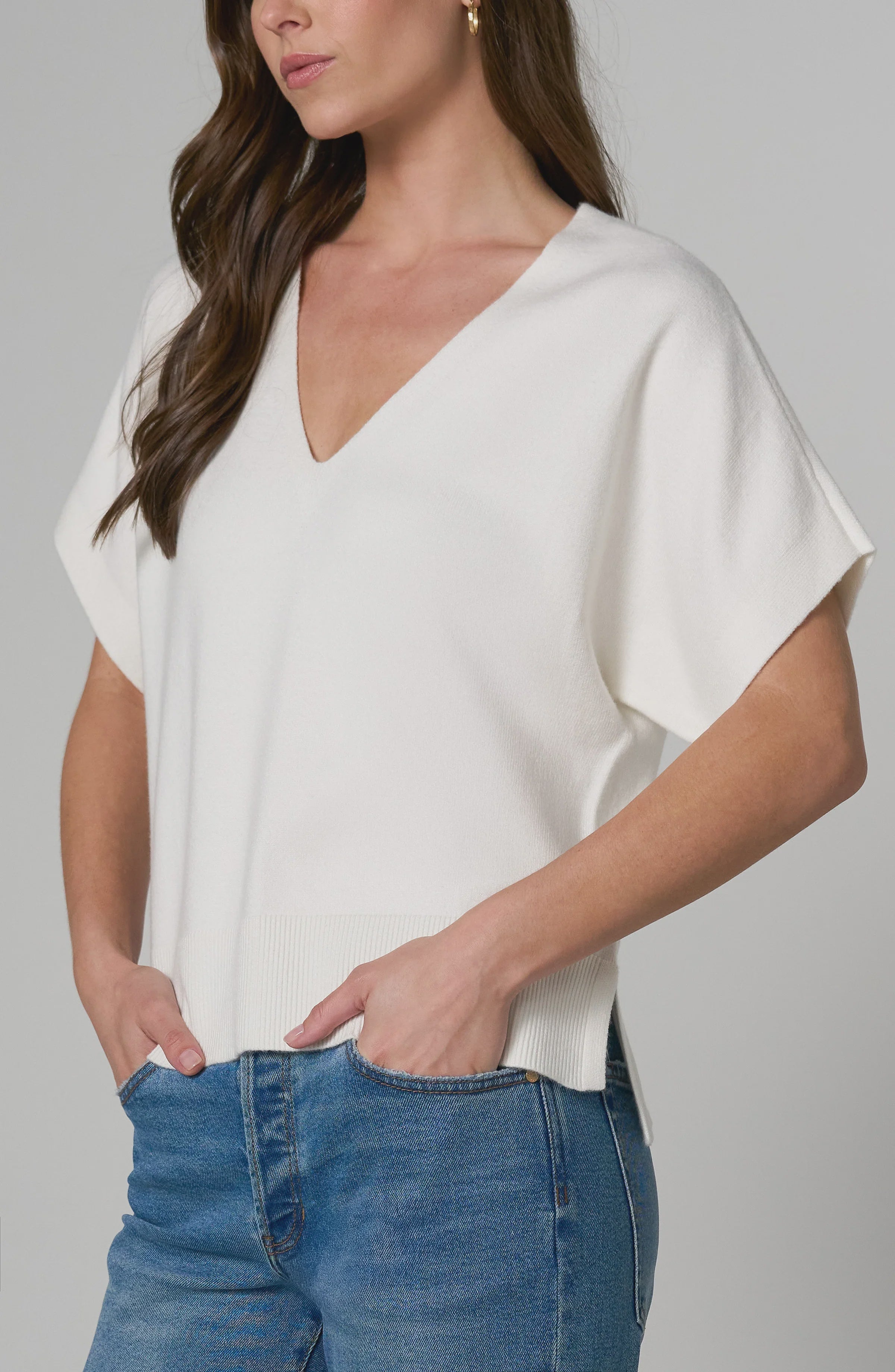 Short Sleeve v neck sweater top