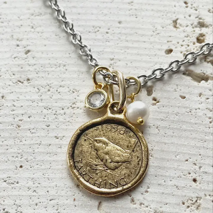 farthing coin Necklace England