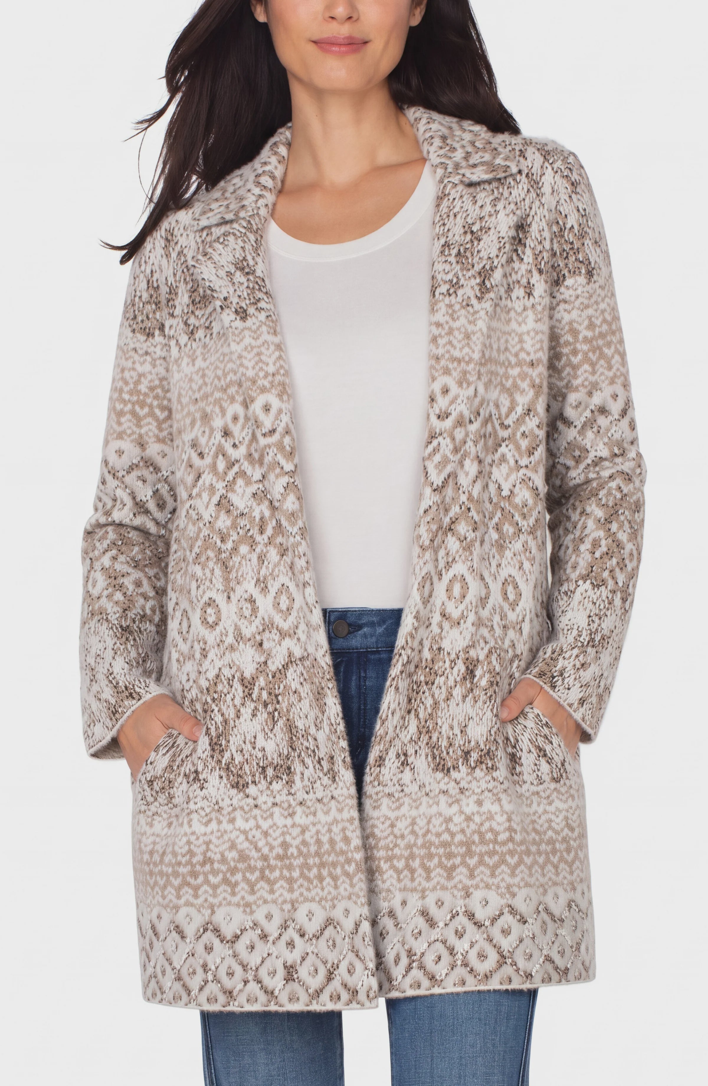 open face neutral long jacket